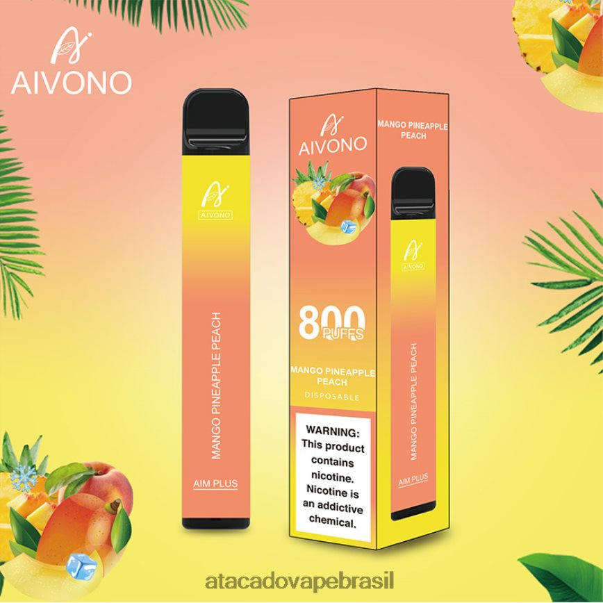 Aivono AIM PLUS 800 manga abacaxi pêssego - 4N686L186 Vape Brasília Taguatinga