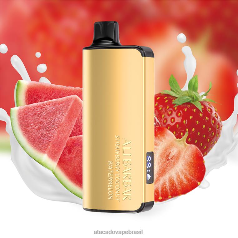 Cigarro Eletronico Vape 6J4B024 Alibarbar Ingot 9000 vapores descartáveis melancia de coco com morango