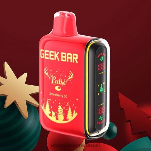 Vape Cigarro Eletrônico Barato TF8H086 | GEEK BAR Pulse morango cc edição de férias 7.500 baforadas/15.000 baforadas
