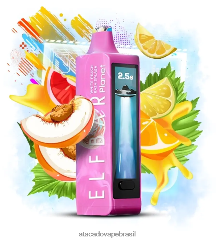 Elf Bar Planet 25.000 - 48Z4Z820 respingo de pêssego branco baja Vape Cigarro Eletronico Comprar