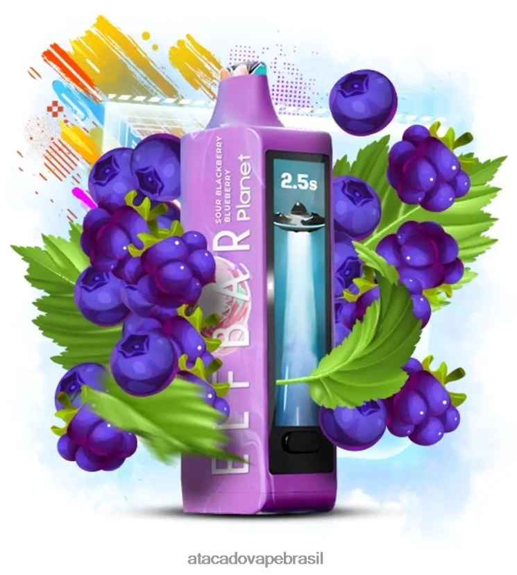 Elf Bar Planet 25.000 - 48Z4Z822 amora azeda mirtilo Atacado Vape Brasil