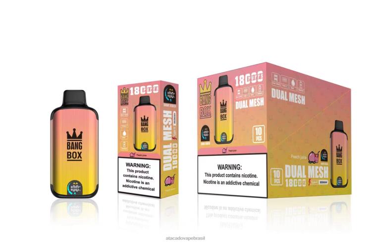 Bang Box 18.000 baforadas F4P4J91 - Atacado Vaporizador suco de pêssego