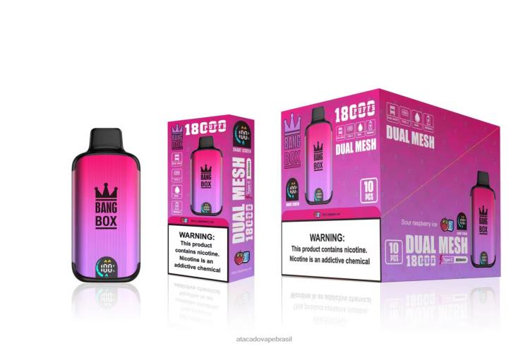 Bang Box 18.000 baforadas F4P4J98 - Vape Brasília Taguatinga gelo de framboesa azeda