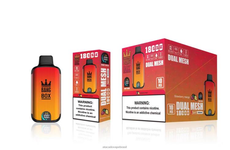 Bang Box 18.000 baforadas F4P4J99 - Atacado Vape Brasil manga morango