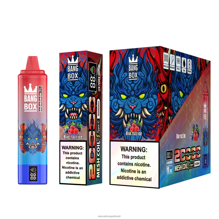 Bang Box 20.000 F4P4J59 - Atacado Vaporizador gelo azul