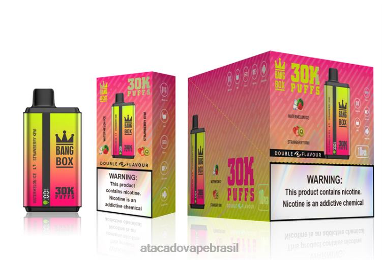 Bang Box 30.000 baforadas sabores duplos F4P4J62 - Vape Atacado Mercado Livre gelo de melancia e kiwi de morango