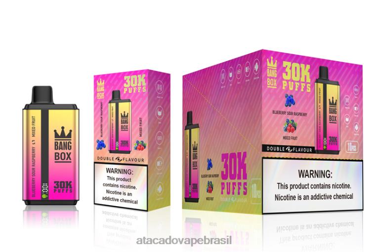 Bang Box 30.000 baforadas sabores duplos F4P4J66 - Atacado Vaporizador mirtilo, framboesa azeda e mistura de frutas