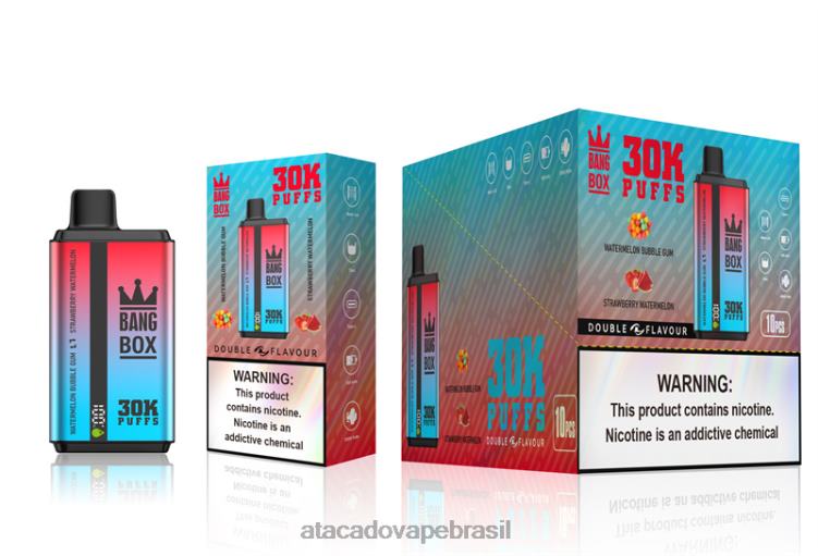 Bang Box 30.000 baforadas sabores duplos F4P4J68 - Vape Brasília Taguatinga chiclete de melancia e melancia de morango