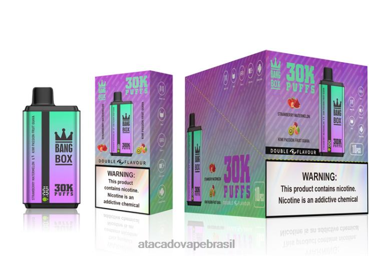 Bang Box 30.000 baforadas sabores duplos F4P4J70 - Grossiste Vape morango, melancia e kiwi, maracujá, goiaba