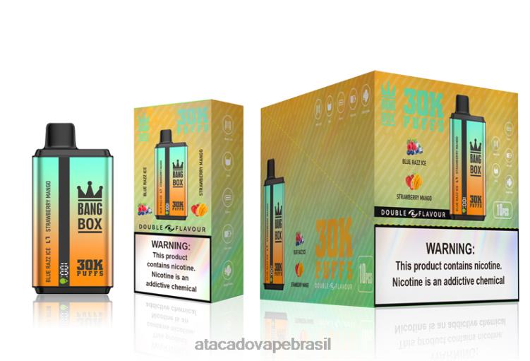 Bang Box 30.000 baforadas sabores duplos F4P4J73 - Vape Brasília Taguatinga gelo razz azul e manga morango