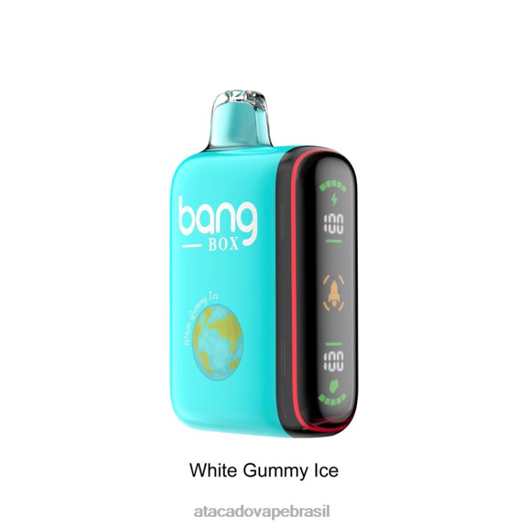 Bang Box Display de energia inteligente de 9000-18000 baforadas F4P4J30 - Vape Brasília Taguatinga gelo de goma branco