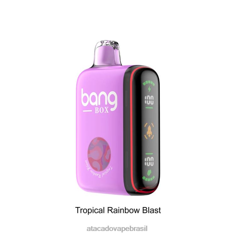 Bang Box Display de energia inteligente de 9000-18000 baforadas F4P4J36 - Atacado Vape Brasil explosão de arco-íris tropical