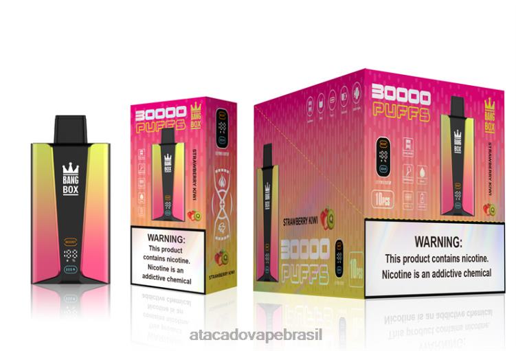 Bang Box Tela inteligente de 30.000 baforadas F4P4J74 - Atacado Vape Brasil kiwi morango