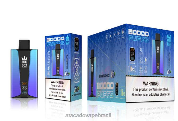 Bang Box Tela inteligente de 30.000 baforadas F4P4J79 - Atacado Vape Brasil gelo de mirtilo