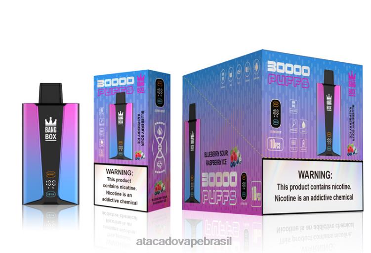 Bang Box Tela inteligente de 30.000 baforadas F4P4J81 - Atacado Vaporizador gelo de framboesa azeda de mirtilo
