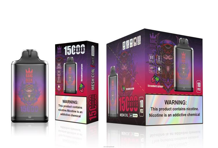 Bang Box s1-15000 baforadas F4P4J111 - Atacado Vaporizador uva morango