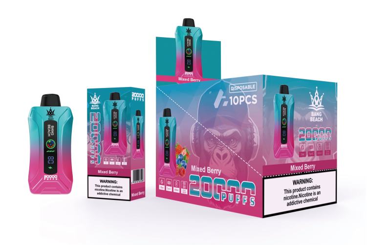 Bang Beach Vape de tela inteligente de 20.000 sopros F4P4J5 - Vape Brasília Taguatinga baga mista