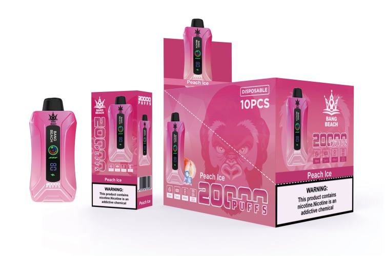 Bang Beach Vape de tela inteligente de 20.000 sopros F4P4J9 - Vape Atacado Mercado Livre gelo de pêssego