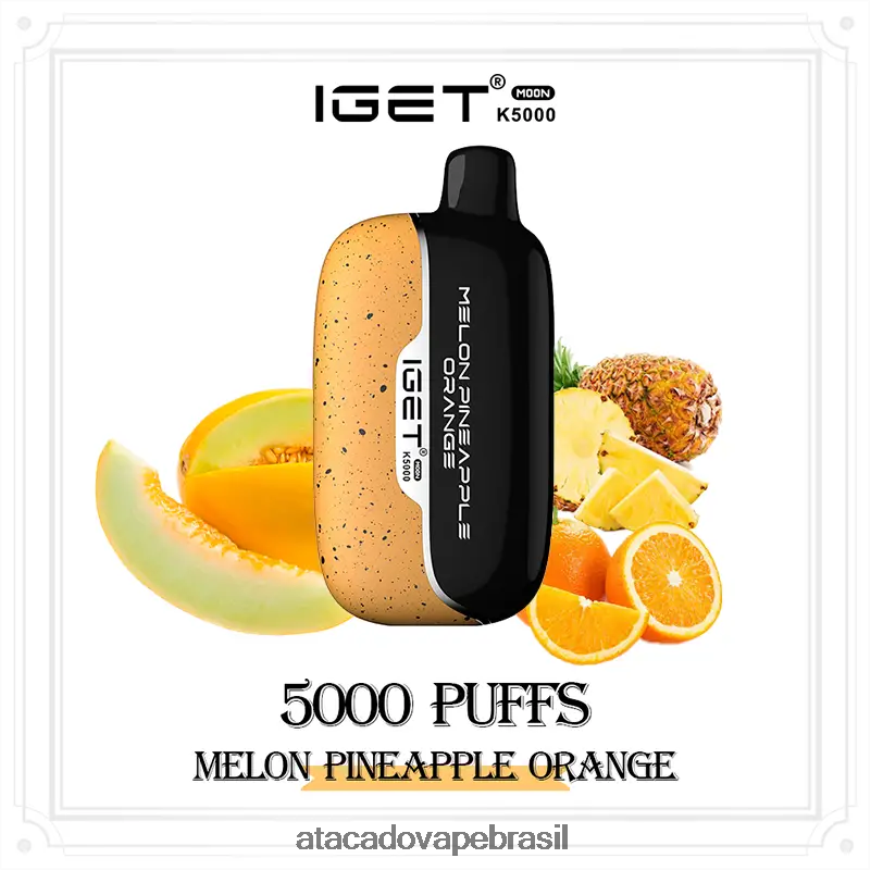 Vape Cigarro Eletrônico Barato BRBZL013 melão abacaxi laranja IGET Moon k5000
