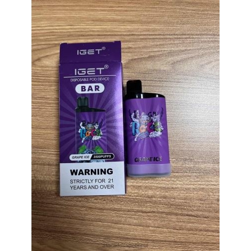 Cigarro Eletronico Vape TF8H088 | IGET BAR gelo de uva 3500 5% de nicotina