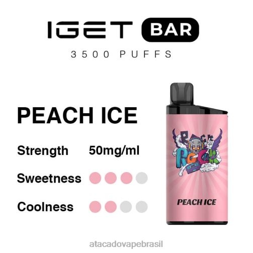 Vape Brasília Taguatinga TF8H095 | IGET BAR gelo de pêssego 3500 5% de nicotina
