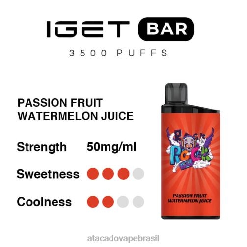 Vape Cigarro Eletronico Comprar TF8H097 | IGET BAR suco de melancia de maracujá 3500 5% de nicotina