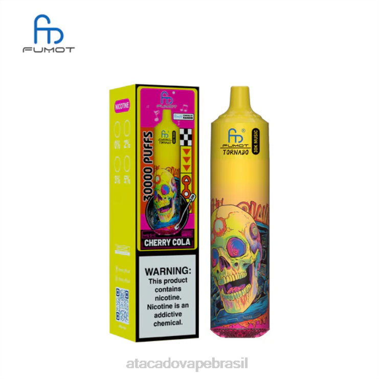 Cigarro Eletronico Vape 2JN8R8 cola de cereja Fumot Tornado 30k música