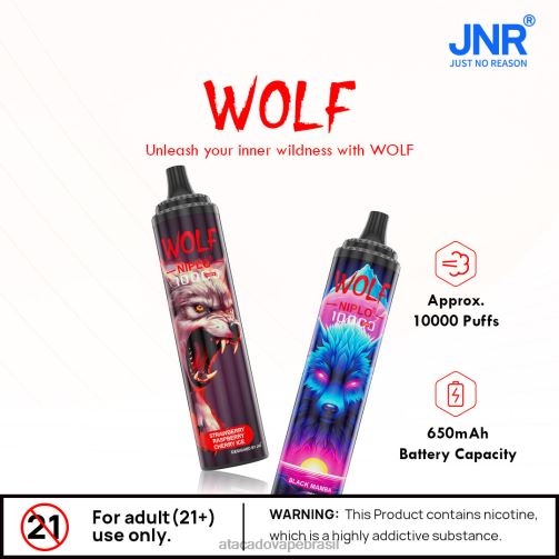 Cigarro Eletronico Pod TF8H0100 | JNR WOLF NIPLO cereja razz azul