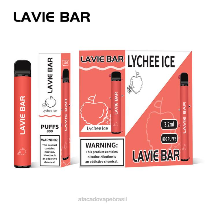 LAVIE BAR 800 baforadas D66Z313 | Vape Cigarro Eletrônico Barato gelo de lichia