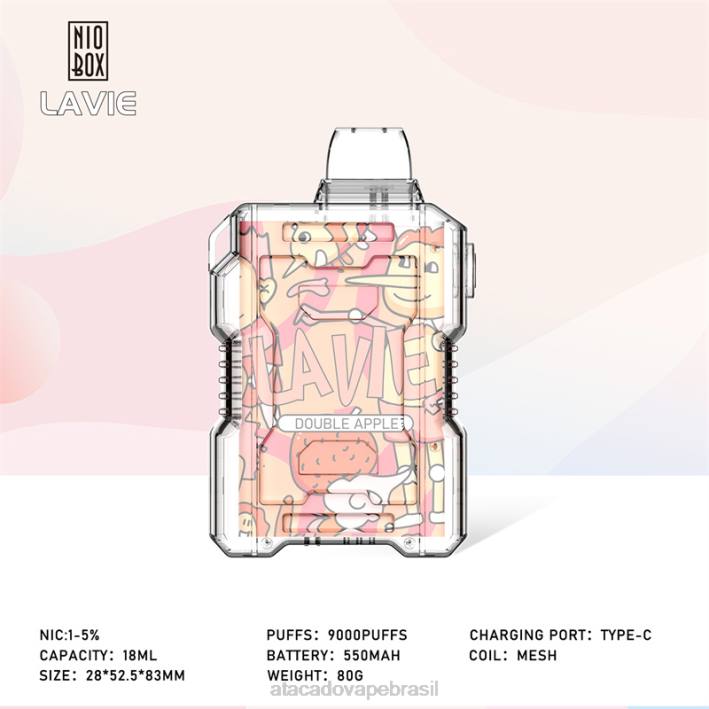 LAVIE NIO BOX 9.000 baforadas D66Z195 | Vape Cigarro Eletronico Comprar maçã dupla