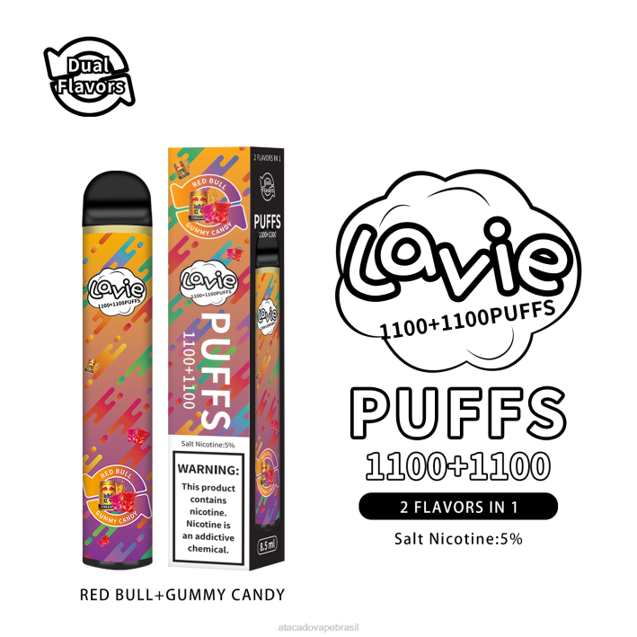 LAVIE BAR Switch 2.200 baforadas D66Z299 | Vape Cigarro Eletrônico Barato red bull/doce de goma