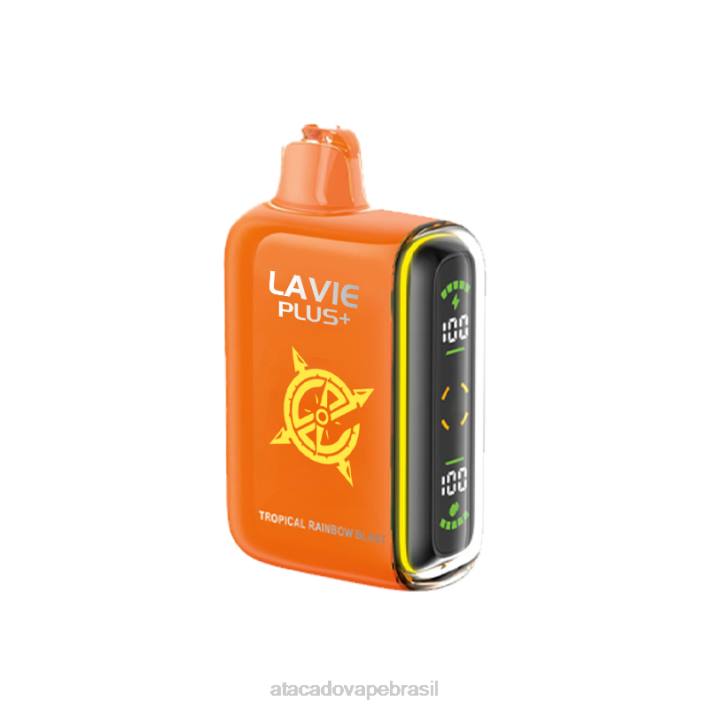 LAVIE PLUS 15.000 baforadas D66Z96 | Vape Cigarro Eletrônico Barato explosão de arco-íris tropical