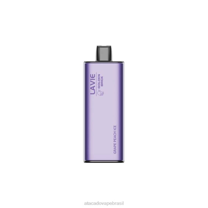 LAVIE GOLDEN BRICK 10.000 baforadas D66Z60 | Vape Brasília Taguatinga gelo de uva e pêssego