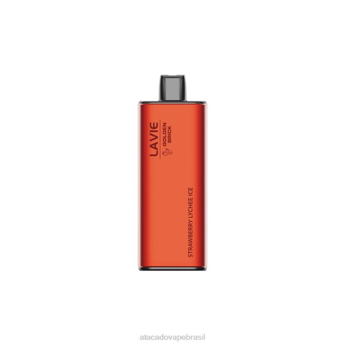 LAVIE GOLDEN BRICK 10.000 baforadas D66Z67 | Vape Brasília Taguatinga gelo de lichia de morango