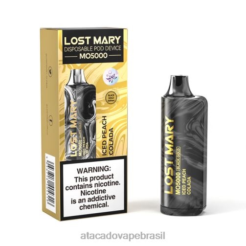 Vape Brasília Taguatinga TF8H0345 | LOST MARY MO5000 colada gelada de pêssego ouro negro 10ml