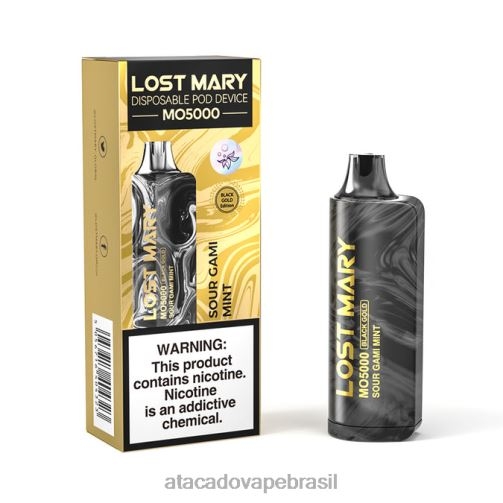 Vape Cigarro Eletrônico Barato TF8H0346 | LOST MARY MO5000 hortelã gami azeda ouro negro 10ml