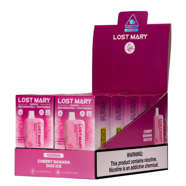 Cigarro Eletronico Vape TF8H0108 | LOST MARY OS5000 gelo duo cereja banana