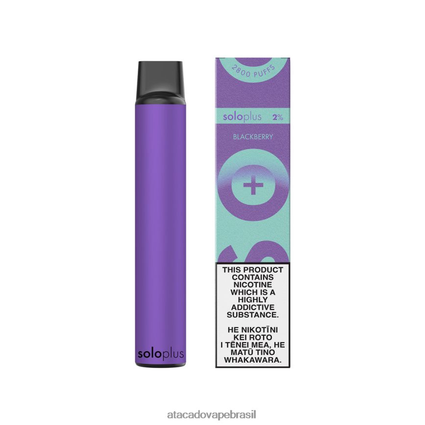 Atacado Vaporizador 04B2ZF38 - Solo Plus coleção paraíso vape descartável amora