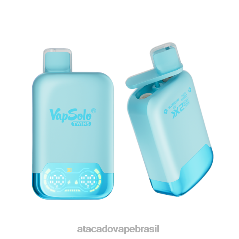 Atacado Vape Brasil 6J4B0121 Vapsolo TWINS vaporizador descartável gelo de mirtilo e cereja com gás