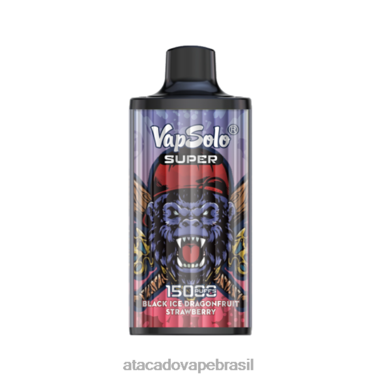 Atacado Vaporizador 6J4B0107 Vapsolo SUPER vaporizador descartável morango drangofruit gelo preto