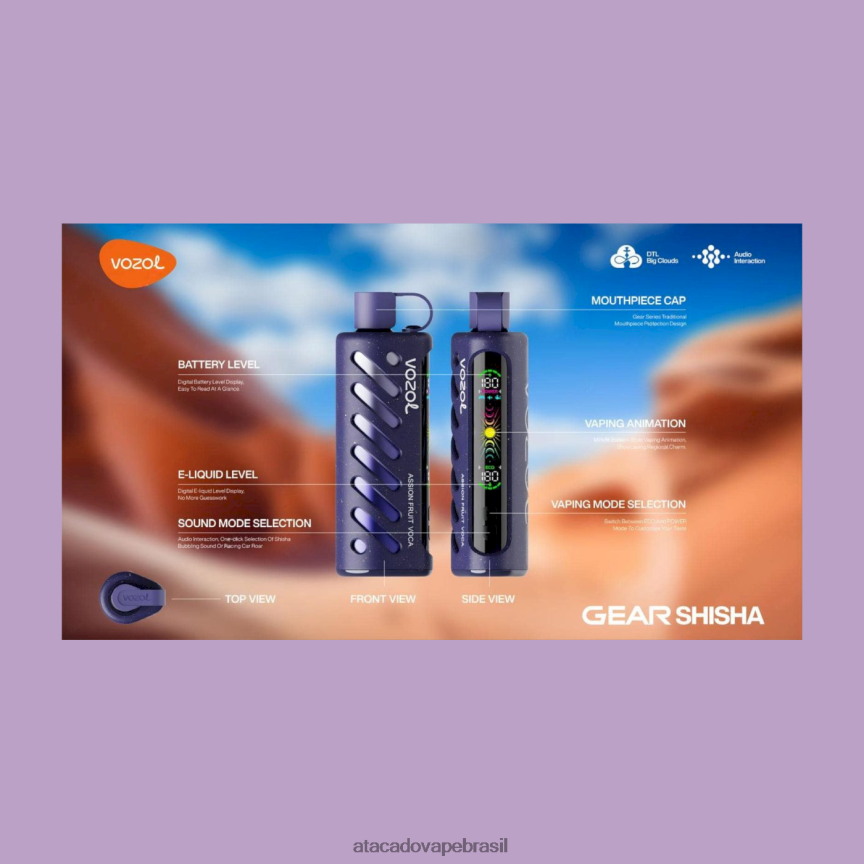 multi VOZOL shisha de engrenagem 25000 2JPHV41 Atacado Vape Brasil