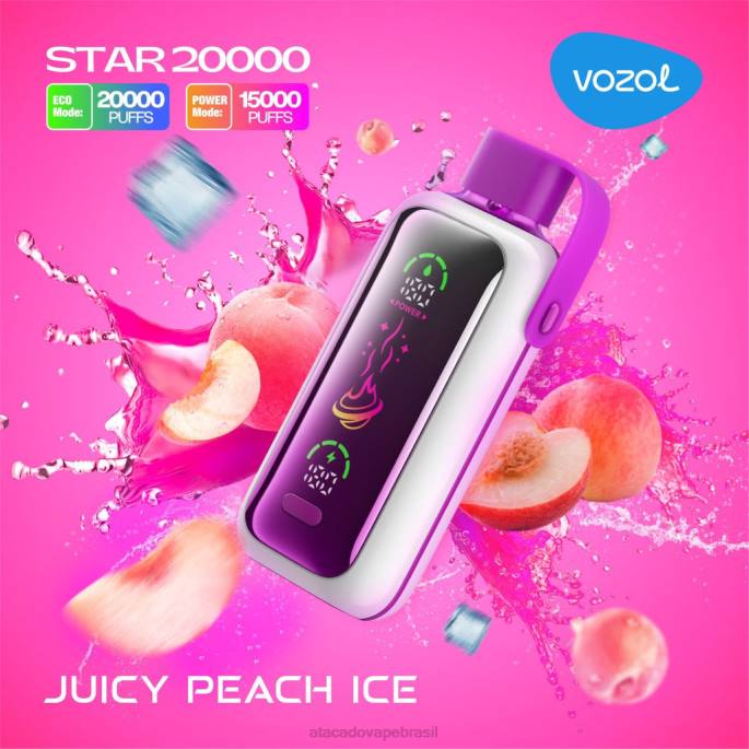 VOZOL STAR 20.000 FPB010 suculento gelo de pêssego Grossiste Vape